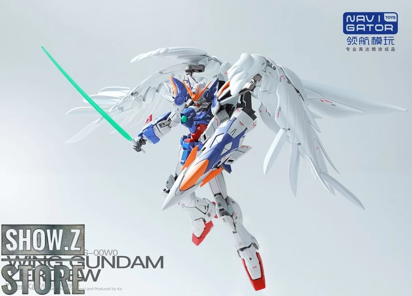 Navigator Toys Pre-Painted & Pre-Assembled Bandai XXXG-00W0 Wing Gundam Zero EW Ver.Ka - Image 5