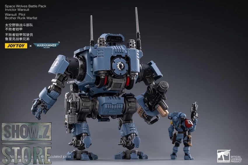 JoyToy Source 1/18 Warhammer 40K Space Wolves Battle Pack Invictor Warsuit & Brother Rurik Warfist - Image 4
