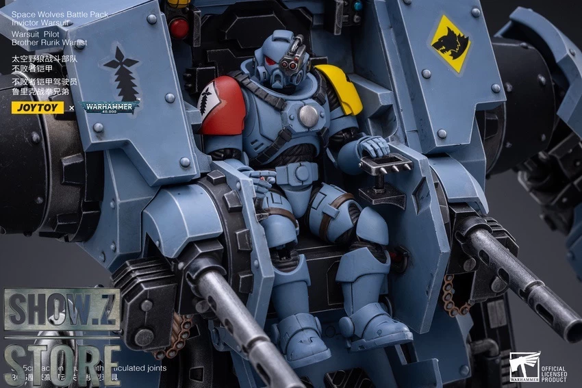 JoyToy Source 1/18 Warhammer 40K Space Wolves Battle Pack Invictor Warsuit & Brother Rurik Warfist - Image 14