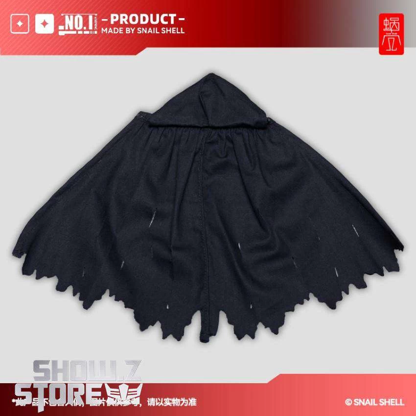 Snail Shell Black Tactical Hooded Cape For 1/10 & 1/12 Mecha Girl - Image 2