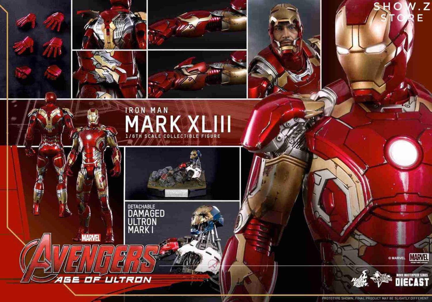 Hot Toys HT 1/6 Iron Man Mark XLIII MK43 MMS278D09 Avengers: Age Of Ultron Collectible Figure - Image 3