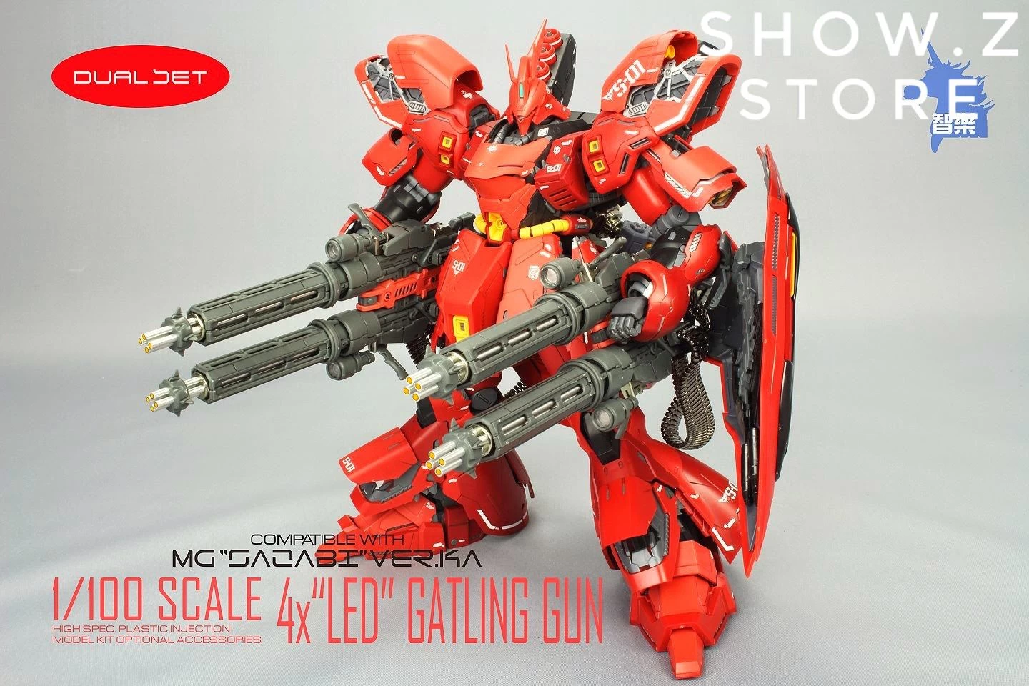 Zhile ZL MG 1/100 4X Sazabi MSN-04 Gatling Gun Add On Kit W/ LED - Image 8
