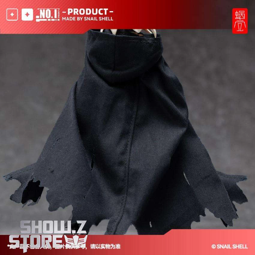 Snail Shell Black Tactical Hooded Cape For 1/10 & 1/12 Mecha Girl - Image 4