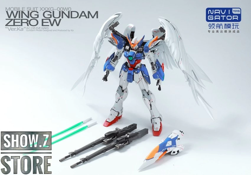 Navigator Toys Pre-Painted & Pre-Assembled Bandai XXXG-00W0 Wing Gundam Zero EW Ver.Ka - Image 9