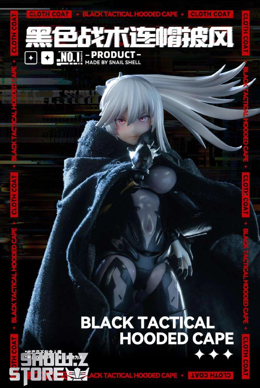 Snail Shell Black Tactical Hooded Cape For 1/10 & 1/12 Mecha Girl - Image 10