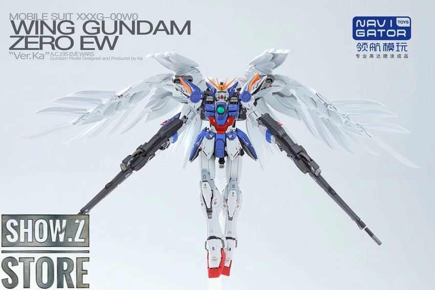 Navigator Toys Pre-Painted & Pre-Assembled Bandai XXXG-00W0 Wing Gundam Zero EW Ver.Ka - Image 11