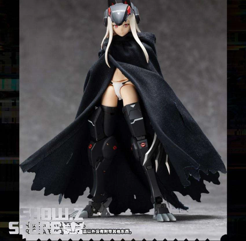 Snail Shell Black Tactical Hooded Cape For 1/10 & 1/12 Mecha Girl - Image 5